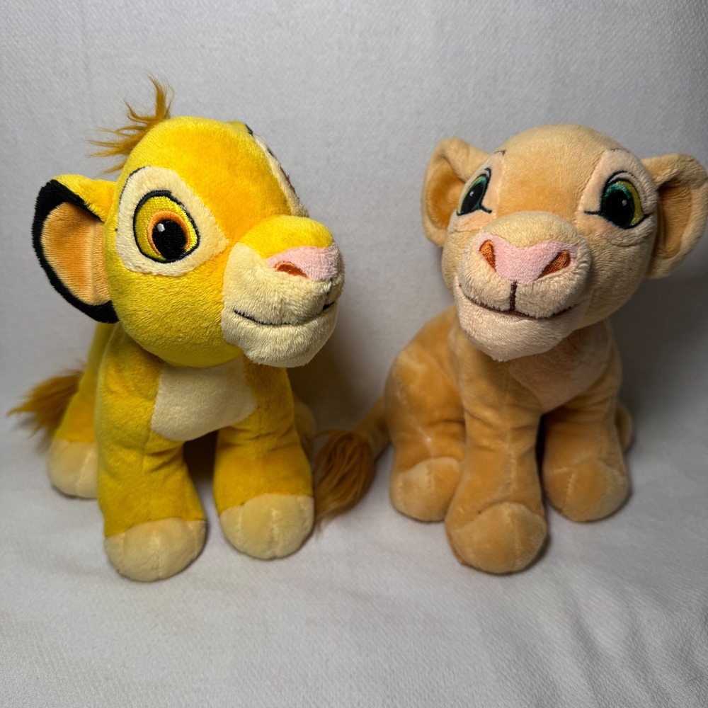 Disney Lion King Simba and Nala Plush Set Just Play Stuffed Animal Cubs 8 inch